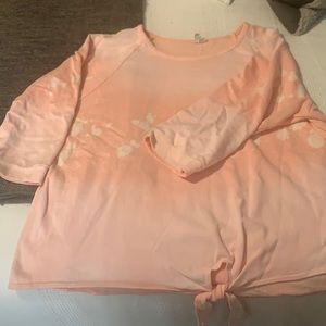 Orange bleach splatter sweatshirt